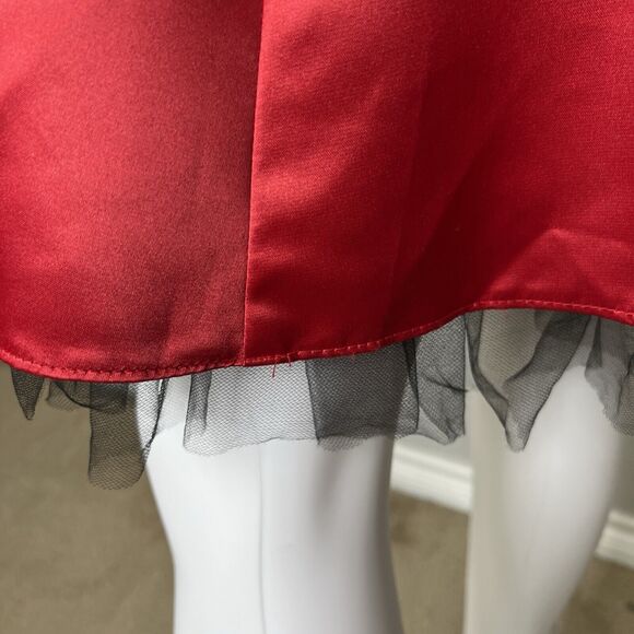 Vtg Jessica Mcclintock Gunne Sax Dress Size 8 Strapless Fit Flare Red Black NWOT - Picture 6 of 8